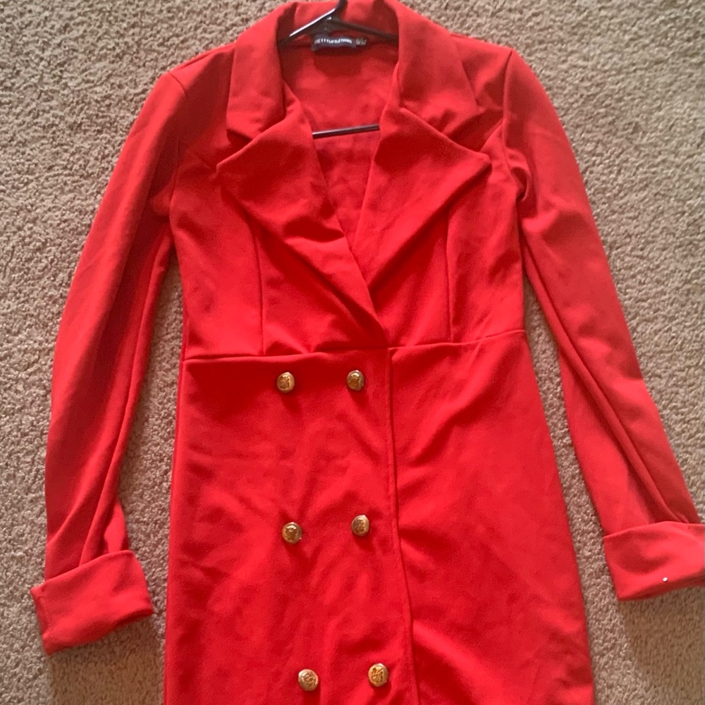 Red suit dress
